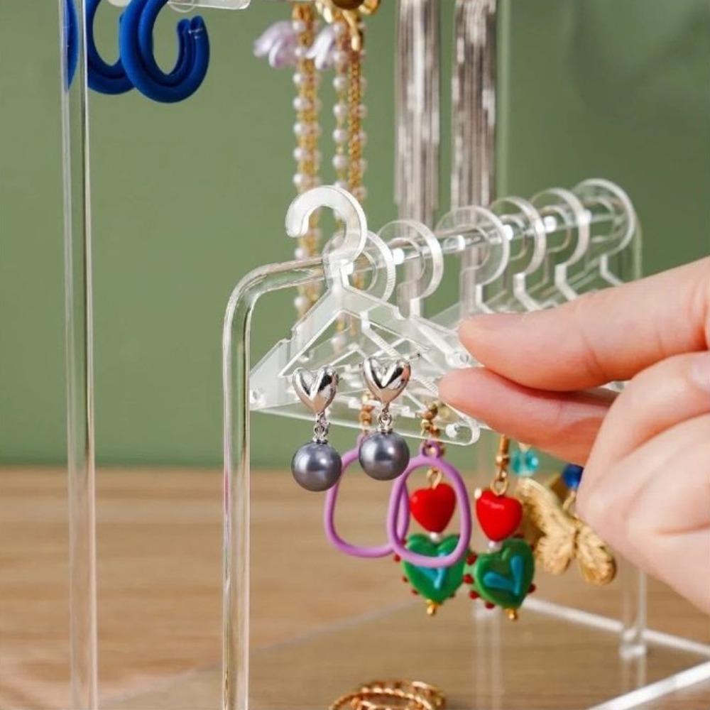 Jewelry Organizer 16pcs Hangers Shaped Jewelry Holder Clothes Hanger Ear Studs Stand Women Girls