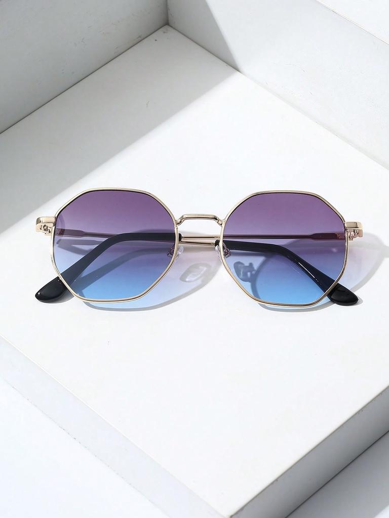 1/2PC S Fashion Geometric Metal Frame Women Sunglasses For Men Daily Life Shades Eyewear Accessories.