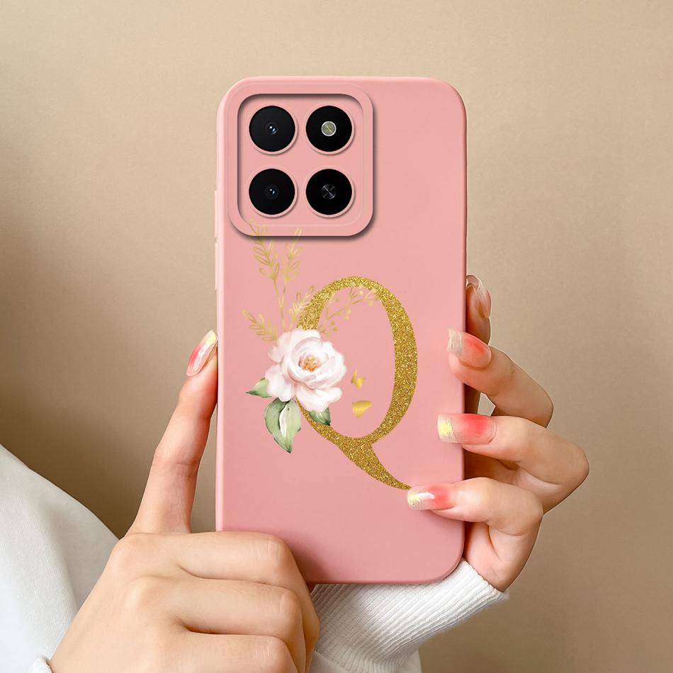 Pro Honor X5B Plus X5 Pouzdro Jednoduché Jméno Písmeno Měkký Hladký Tekutý Silikon Nárazuvzdorný Zadní Kryt Telefonu Pro Honor X 5 X5bPlus Capa