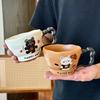 Bear Ceramic Mug Creative Big Handle Mug Wide Mouth Coffee Cup Cute Cup Personality Girl Drinking Cup