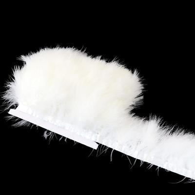 1 Meter Flauschige Marabu Feder natürliche Federband Fransen 10-15cm Lederrosa Truthahnfedern Nähen Kleidung Dekorieren Basteln