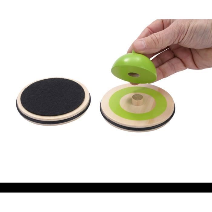 Jeu de Curling de table avec palets en Bois - 606055 - 8 pierres en bois colorées - Pour enfants à partir de 6 ans - Intérieur