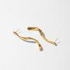 French Irregular Line Design Copper Plated 18k Gold Earrings For Women