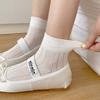 Summer Socks Hollow Light And Breathable Medium Tube Socks White Socks Solid Color Boneless Ballet Style Mesh Socks