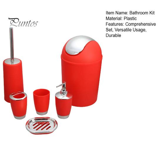 6 Teile/satz Badezimmer Kit Lotion Flasche Mundwasser Tasse Zahnbürste Tasse Seife Box WC-Bürste Mülleimer Set Toilettenartikel Veranstalter