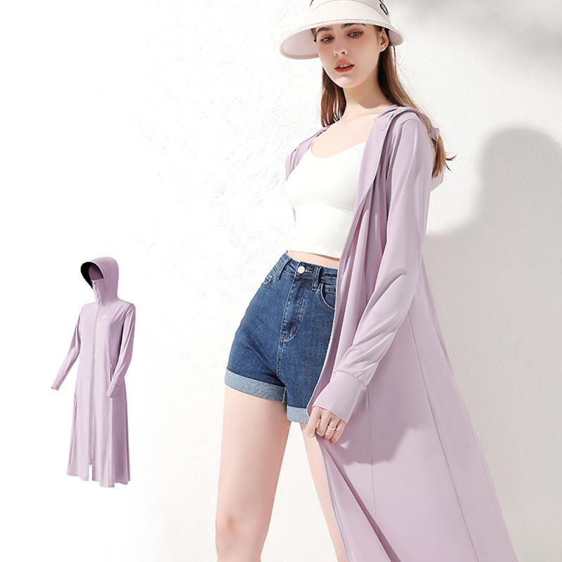 

Летняя солнцезащитная куртка для женщин с длинными рукавами и защитой от ультрафиолета, дышащая одежда с капюшоном