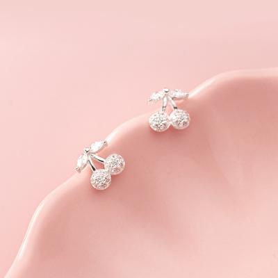 Cherry Stud Earrings Women's Fruit Earrings Korean Version Ins Temperament Simple and Small Earrings