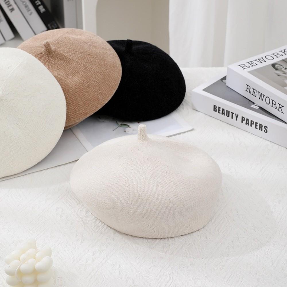 Warm Winter Wool Berets Hat Solid Color Felt Berets Fashion French Artist Hat for Women