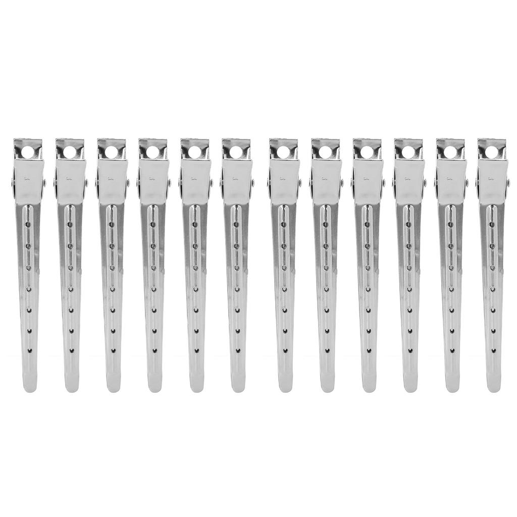12pcs Duckbill Clip Professional Stainless Steel Home Salon Portable Hair Sectioning Clip Styling Tool