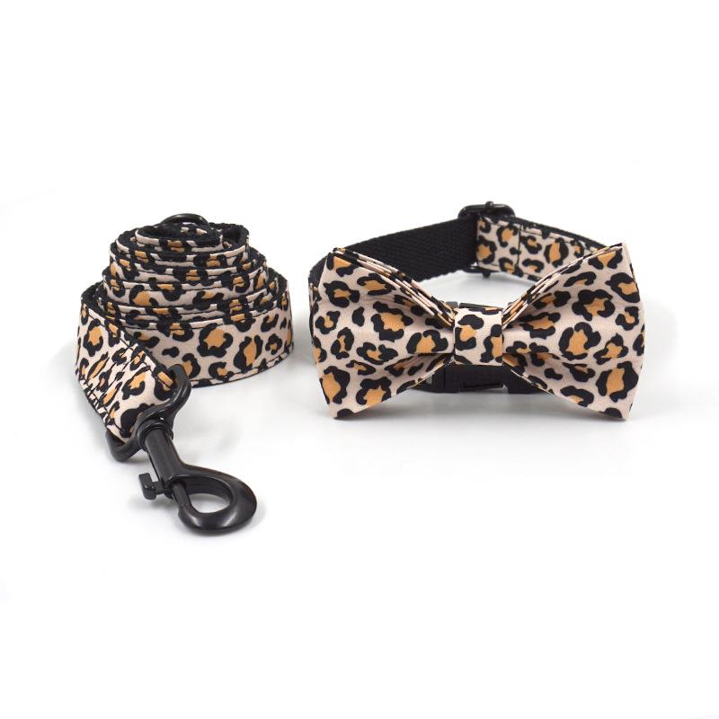INS Black Buckle Dog Collar & Leash Set with Bow, Zinc Alloy XL