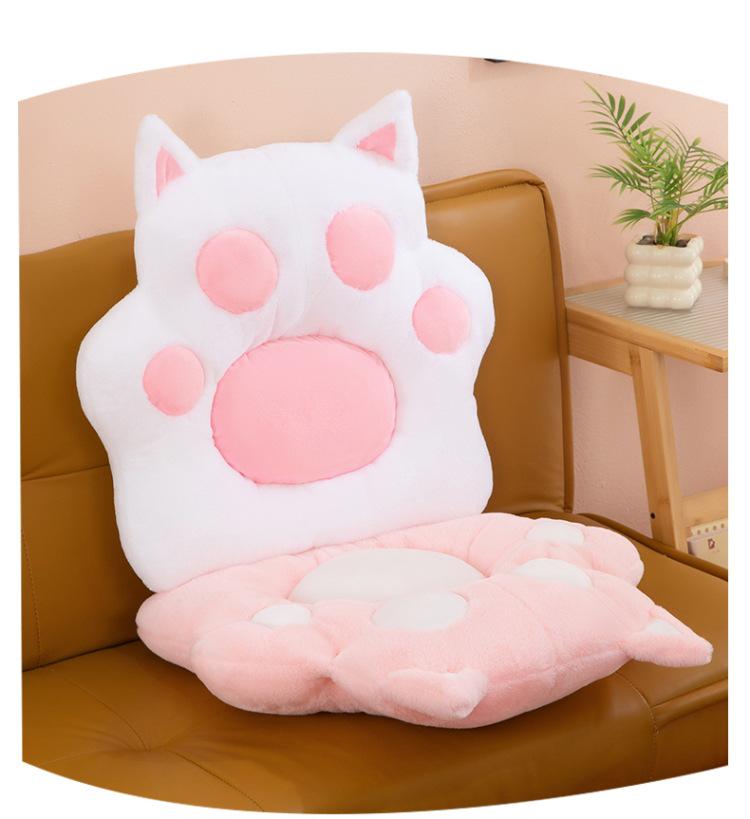 Cute Cat Paw Seat Cushion & Plush Toy for Office or Living Room - Ideal Birthday Gift