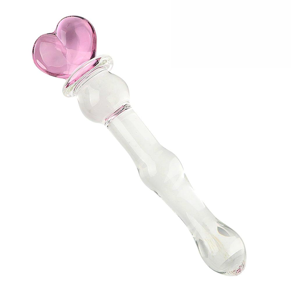 Glass Pink Heart Transparent Crystal Beads Quantity Plug