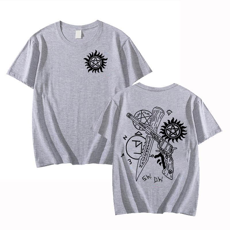 Hot TV Supernatural Print Short Sleeve T Shirts Men Women Shirts Summer Short Sleeved Male T-shirts Comfy Soft Shirts Loose Tops