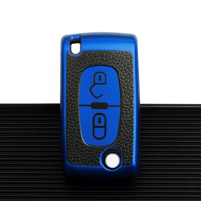 1pcs Car Remote Key Case Cover for Peugeot 107 207 307 307S 308 407 607 Citroen C2 C3 C4 C5 C6 C8 TPU Leather 2/3 Buttons