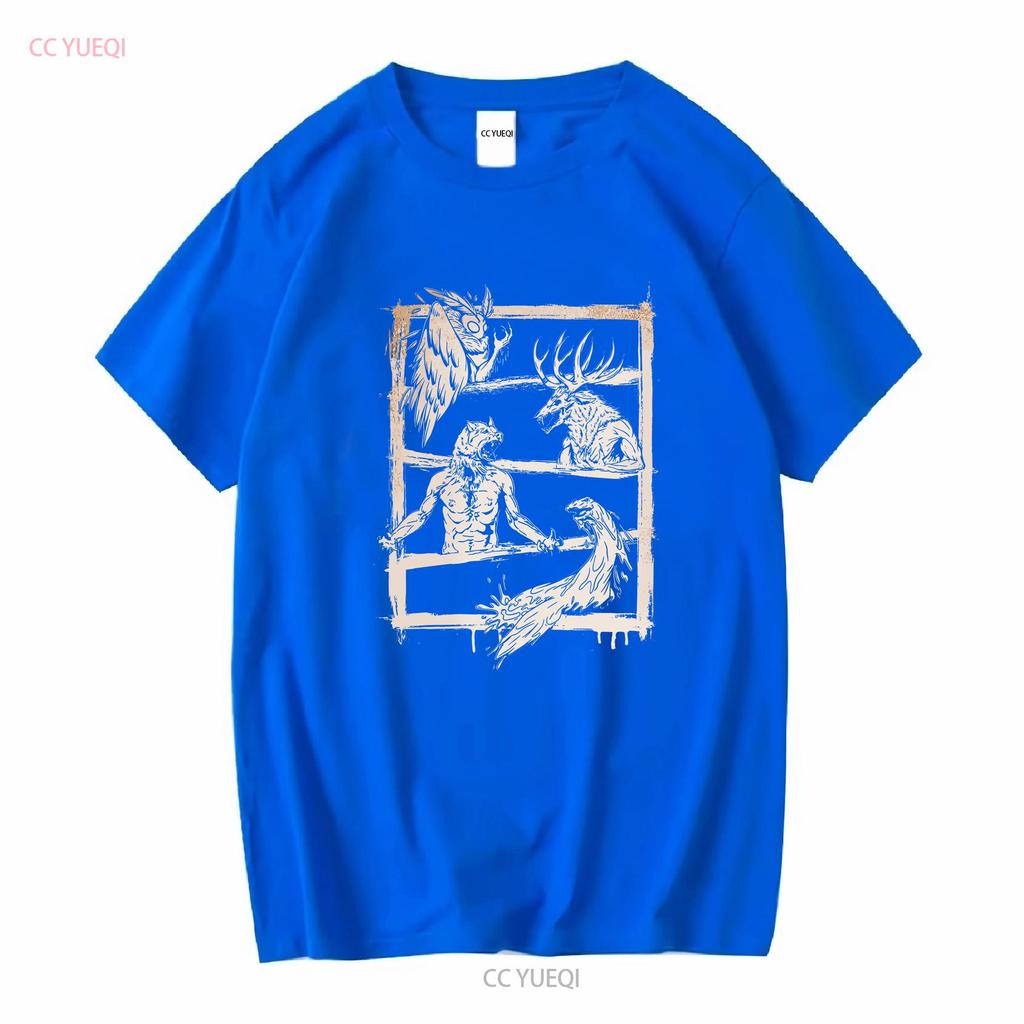 New Limited Cryptid Legends Mothman Wendigo Dogman Lake Monster T Shirt vintage Washed homme Versatile Unisex designer clothes