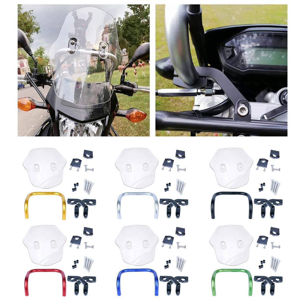 Motorcycle Fairing Windshield Extension Spoiler Wind Deflector Cruiser Windscreen Support for Universal Motorbike Comfort