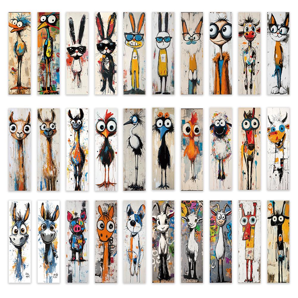 

32pcs, Abstract Doodle Animal Series Bookmarks for Teachers, Readers and Book Lovers, Bookmarks, Gifts, Party, Birthday