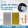 Lanke Fit For Tesla Model 3/Y Cabin Air Filter 2PCS Kit With Activated Carbon Built-in Filter 1107681-00-A 1107681-00-B CP681