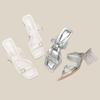 H368-1 Silver high-heeled slippers with rhinestones open-toed summer sandals female transparent crystal heel