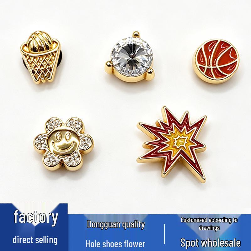 Metall Basketball Diamant Blume Schuhschnallen und Zubehör