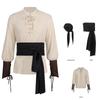Renaissance Middle Ages Steampunk Cosplay Costume Pirate Shirt Halloween Party