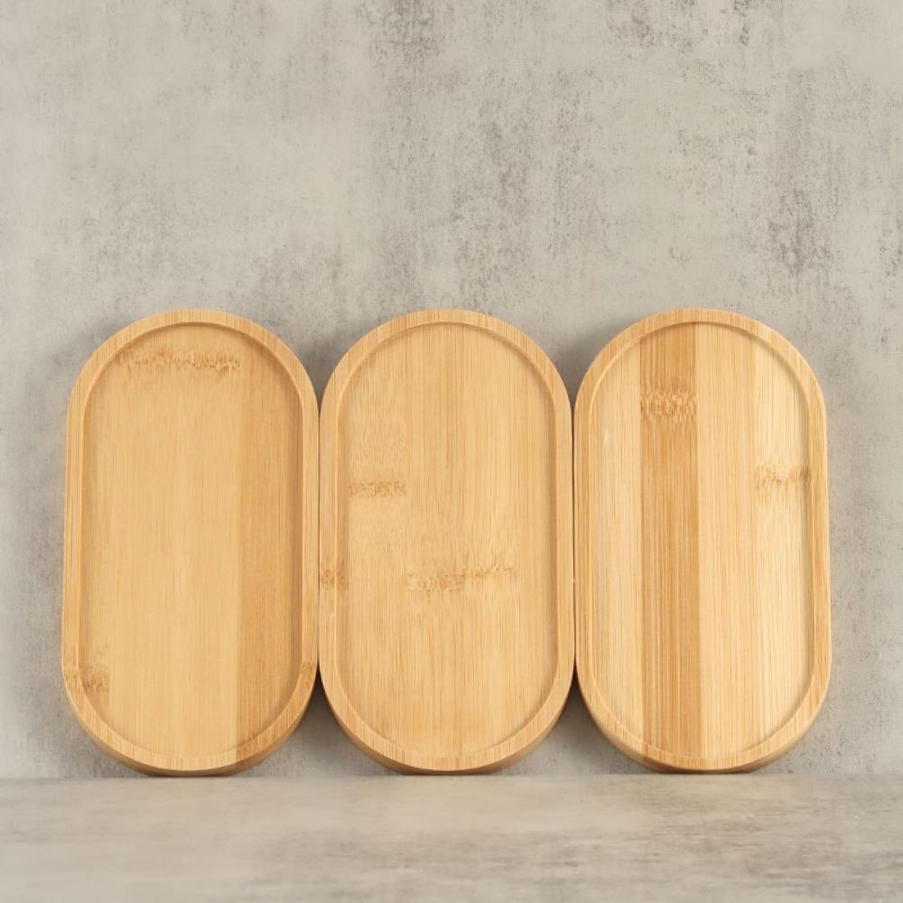 1PC Bandeja de Bambú Simple Redonda Cuadrada Base para Maceta Soporte para Maceta Planta Suculenta Soporte para Bonsái Decoración del Hogar Regalo de Jardinería