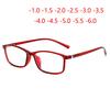 0 -1 -1.5 -2 -2.5 To -6.0 Square Finished Myopia Glasses For Unisex  Prescription Eyewear Blue Red Transparent Black Frame