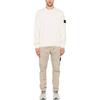 Stone Island Badge Ribbed Trim Long Sleeve Sweatshirt Men sweatshirt White K1S1551000-53S00B2-V0093