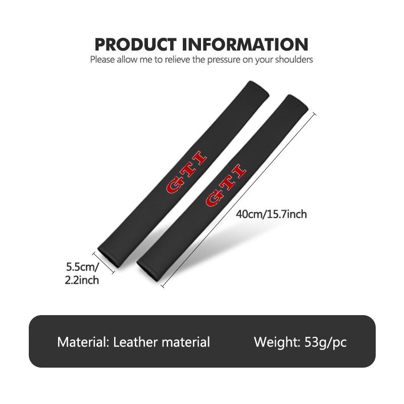 For Volkswagen VW Long Car Seat Belt Shoulder Pad Leather Pressure Relief Cushion Golf 4 5 6 7 GTI Tiguan Passat B5 B6 B7 CCNI9