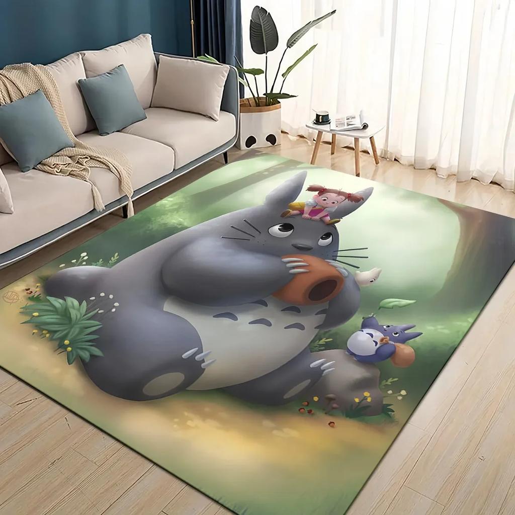 3D T-Totoros Cartoon Area Rug Large,Carpet Rug for Living Room Bedroom Sofa Doormat Decoration,kid Play Non-slip Floor Mat