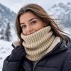 Thickened Knitted Scarf Striped Knitted Neck Warmer Skin-friendly Neck Gaiter  Cycling