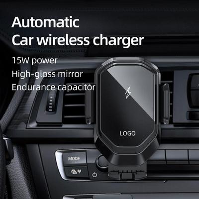 Mirror Surface Car Air Vent Clip Mobile Phone Holder 15W Fast Charging Wireless Charger