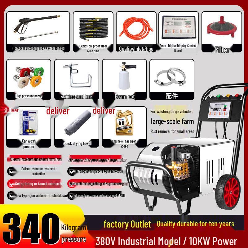 Black Cat Duke 10kW 380V Industrial High-Pressure Washer CN plug (adapter included)