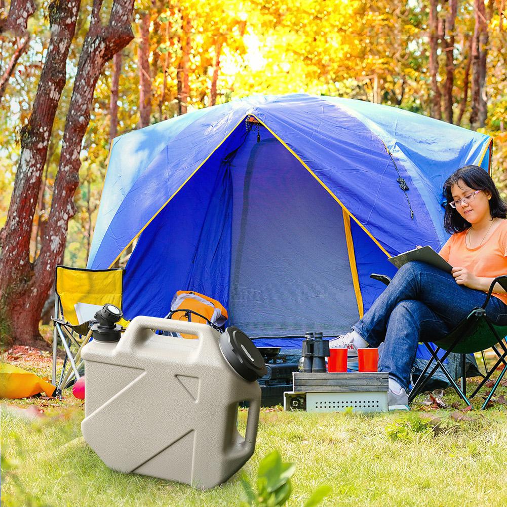 10L Camping-Eimer, Wasserspeicher, große Kapazität, mit abnehmbarem Wasserhahn, kein Auslaufen, für Picknicks, Wandern, tragbarer Camp-Wasserbeutel