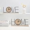 Creative Iron Craft Clock Minimalist Silent European Desk Clock Battery Powered Exquisite Wood Retro Clock Home Decoration
