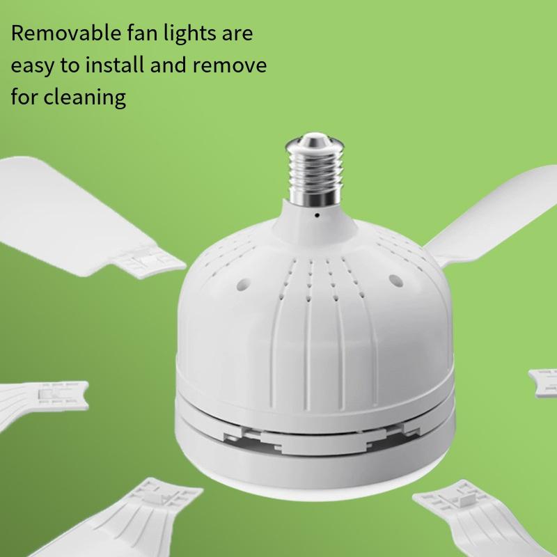 1PC E27 Světlo ventilátoru s rovnými lopatkami Odnímatelné lopatky ventilátoru Domů Jednoduché světlo malého ventilátoru s dálkovým ovládáním