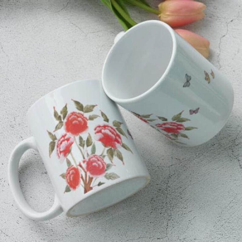 eh211-Design Mug 2p-Peony and Butterfly