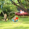 Heart-Shaped Hummingbird Feeder Hanging Water Feeder with Perch Colorful Glass Bottle Wire Frame Hummingbird Feeder for Porch Yard Garden Outdoor