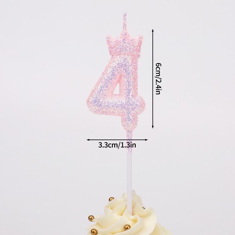 Purple Pink 0-9 Number Candle Kpop Birthday Cake Decorations Party Cake Candle Ornament K-pop Accessories