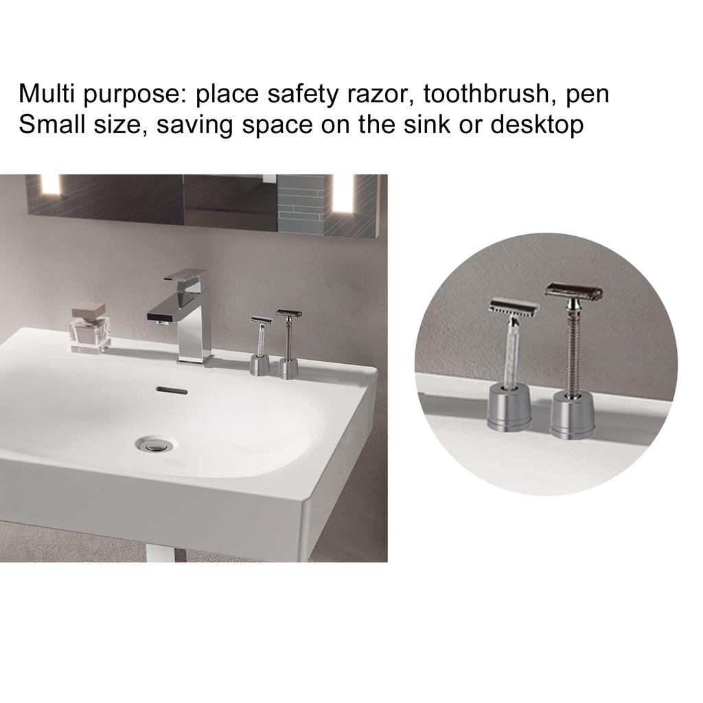 Men's Shaving Razors Stand Safety Metal Manual Beard Shaver Holder Base for Bathroom Countertops