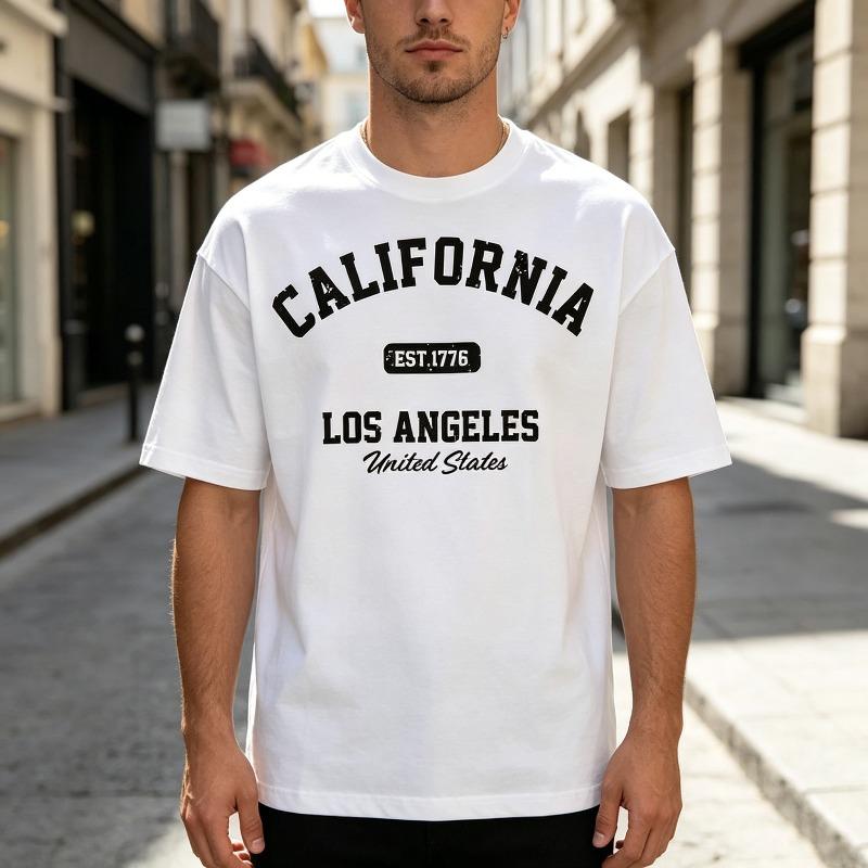 California Los Angeles EST 1776 Graphic Tshirt Vintage USA City Print Unisex Short Sleeve Casual Tee Top oversized t shirt