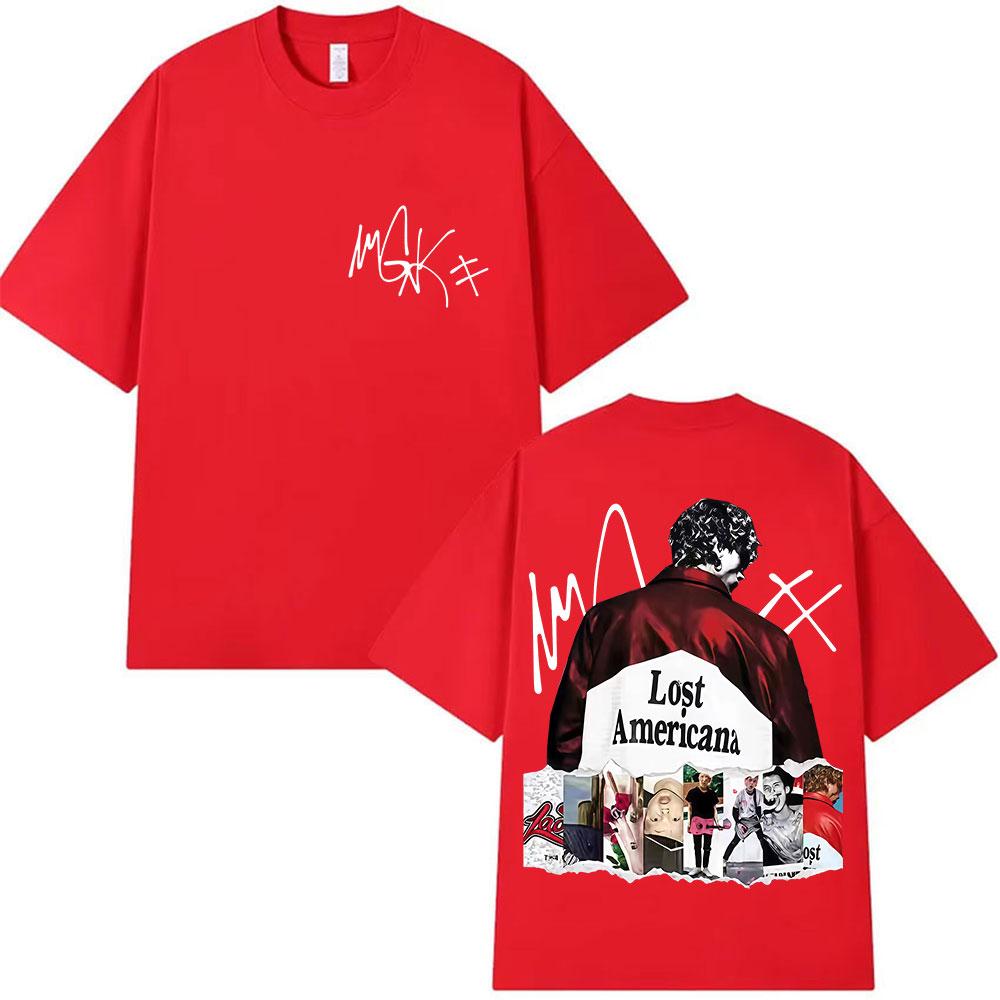 Rapper MGK Lost Americana Tour Album Merch T Shirts Unisex Women Hip Hop Pop Music YK Tshirts Summer ONeck Short Sleeve T Shirt