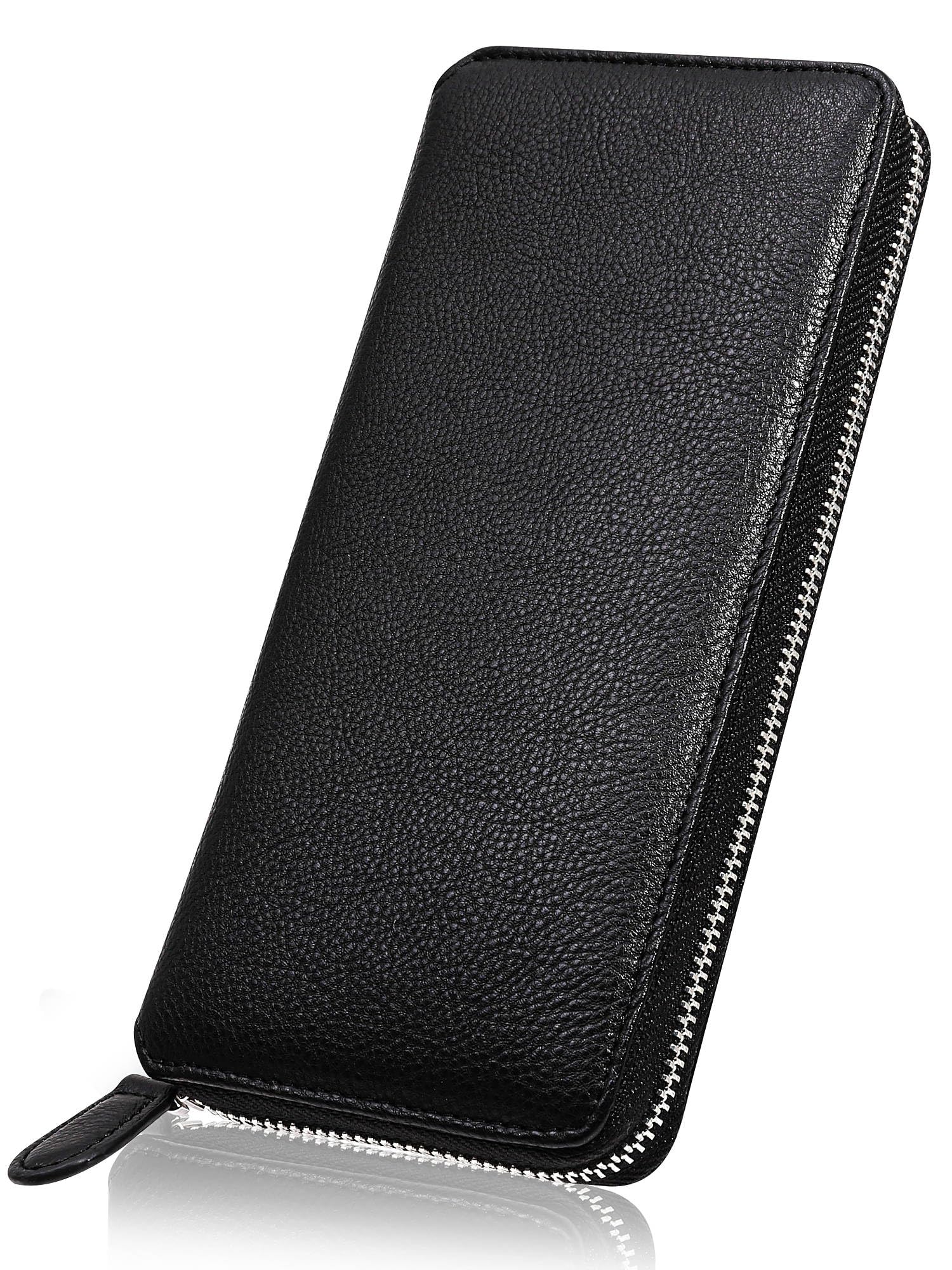 [Mura] Женский длинный кошелек, Эко-кожа, Круговая молния, Натуральная кожа