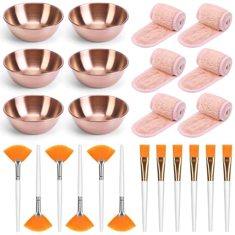 

24Pieces Practical Complete Skincare Supplies Plastic Texture Suitable for Home and Travel Use Beauty Tool Collection 1