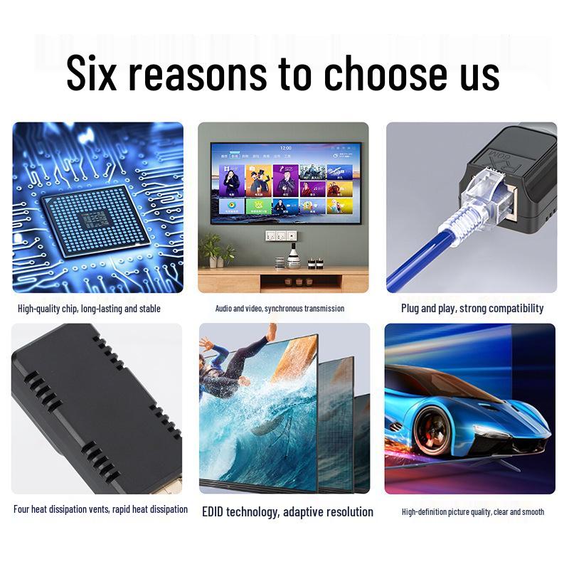Mini HDMI HDTV Signal Extender - 60m Cat6 Network Cable