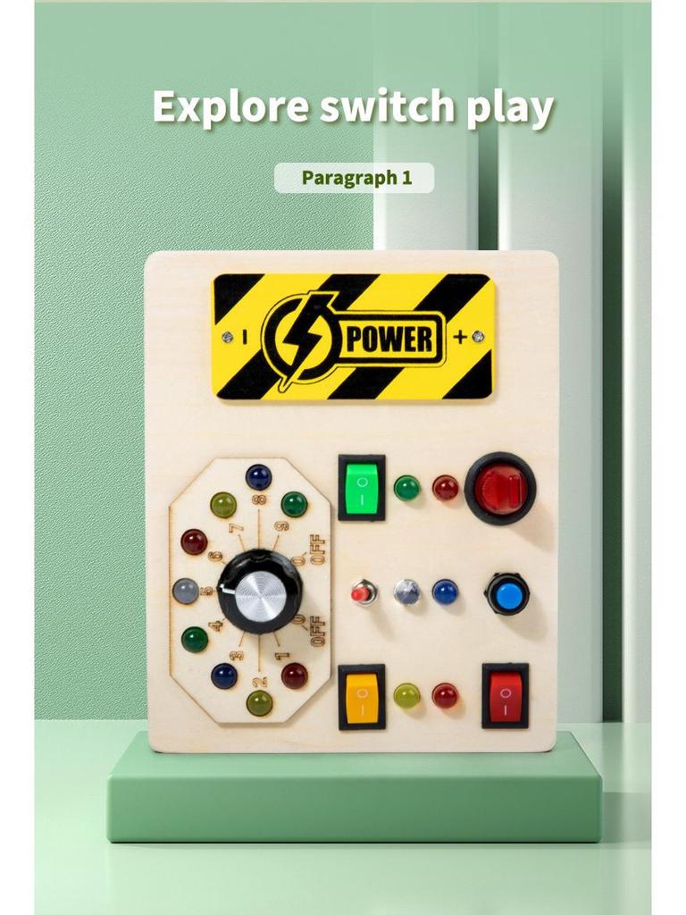 Montessori LED Circuit Board Wooden Busy Toy for Early Education