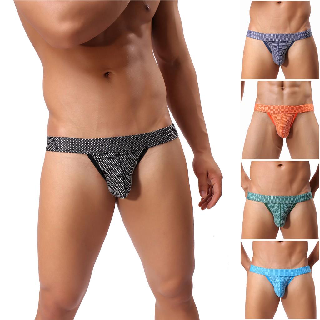 Pánské spodní prádlo ze síťoviny s nízkým pasem Měkké prodyšné kalhotky Krátké sexy kalhotky