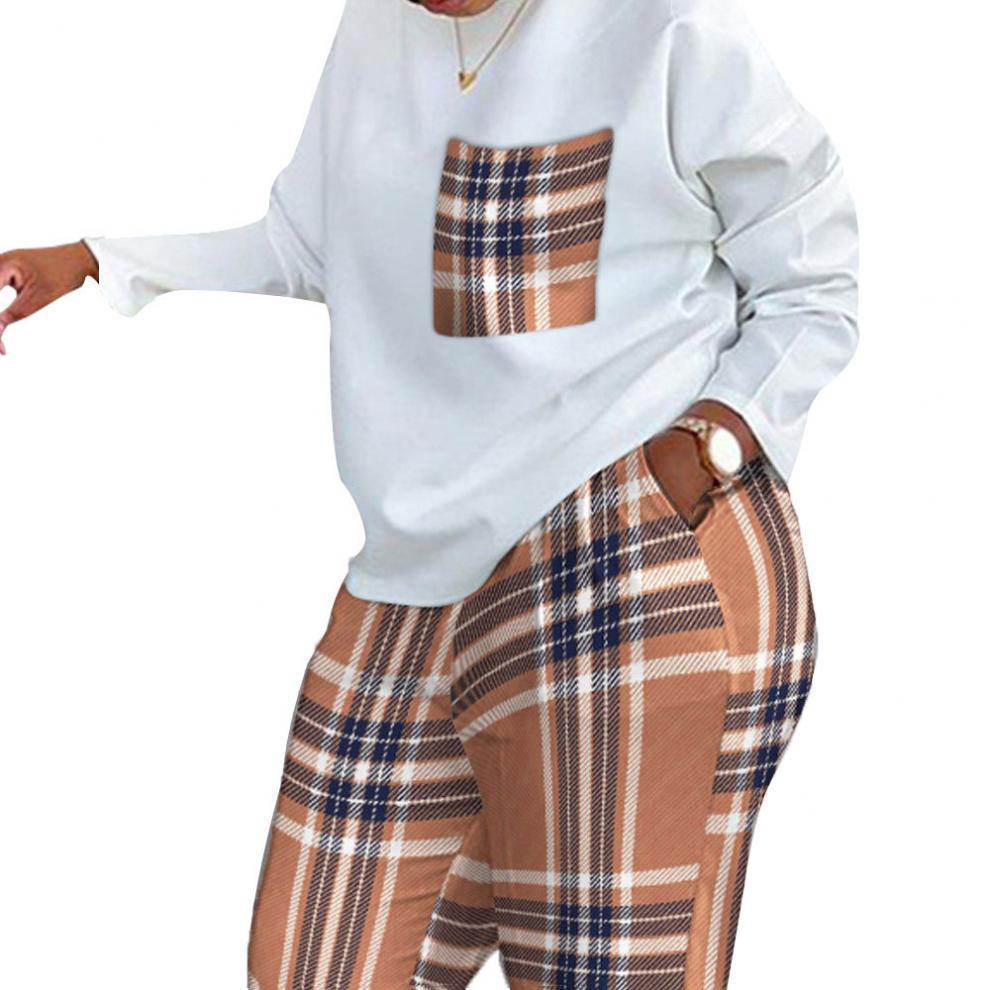 Women's Spring Fashion: European & American Print Long-Sleeve Oversized Casual Suit