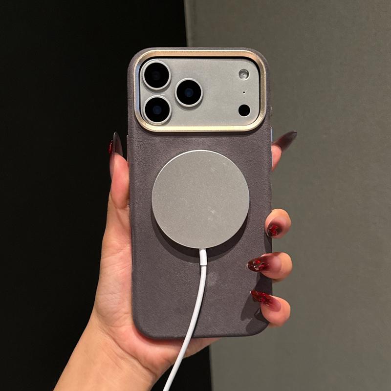 Premium Itanlian Sueded Leather Case For iPhone Air 17 Pro Max Magsafe Compatibility Metal Camera Bezel Cozy Grip Back Cover