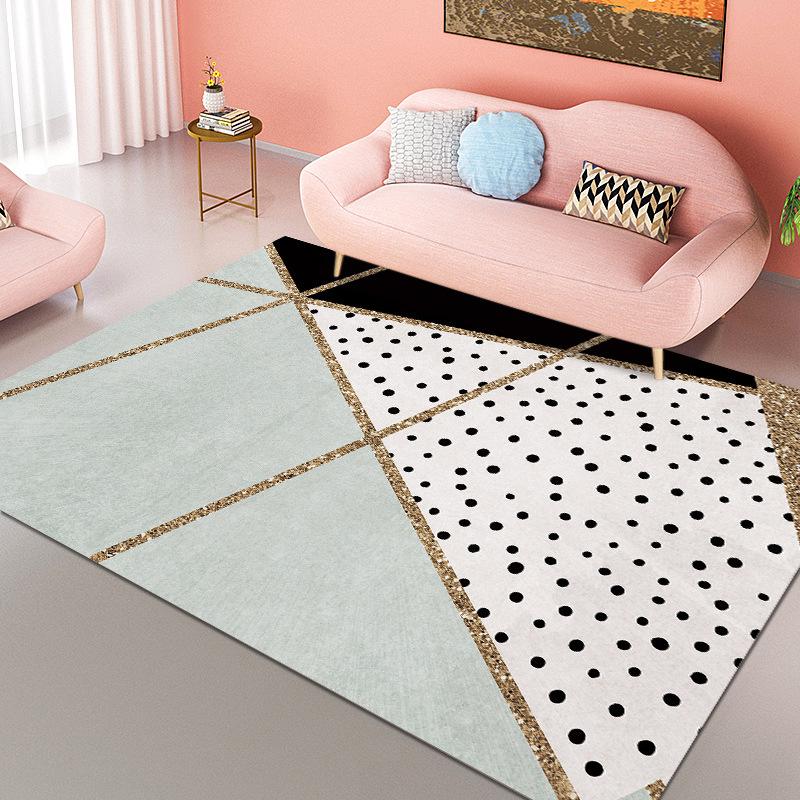 Retro Geometric Style Living Room Carpet Bedroom Bedside Carpet Modern Minimalist Luxury Floor Mat